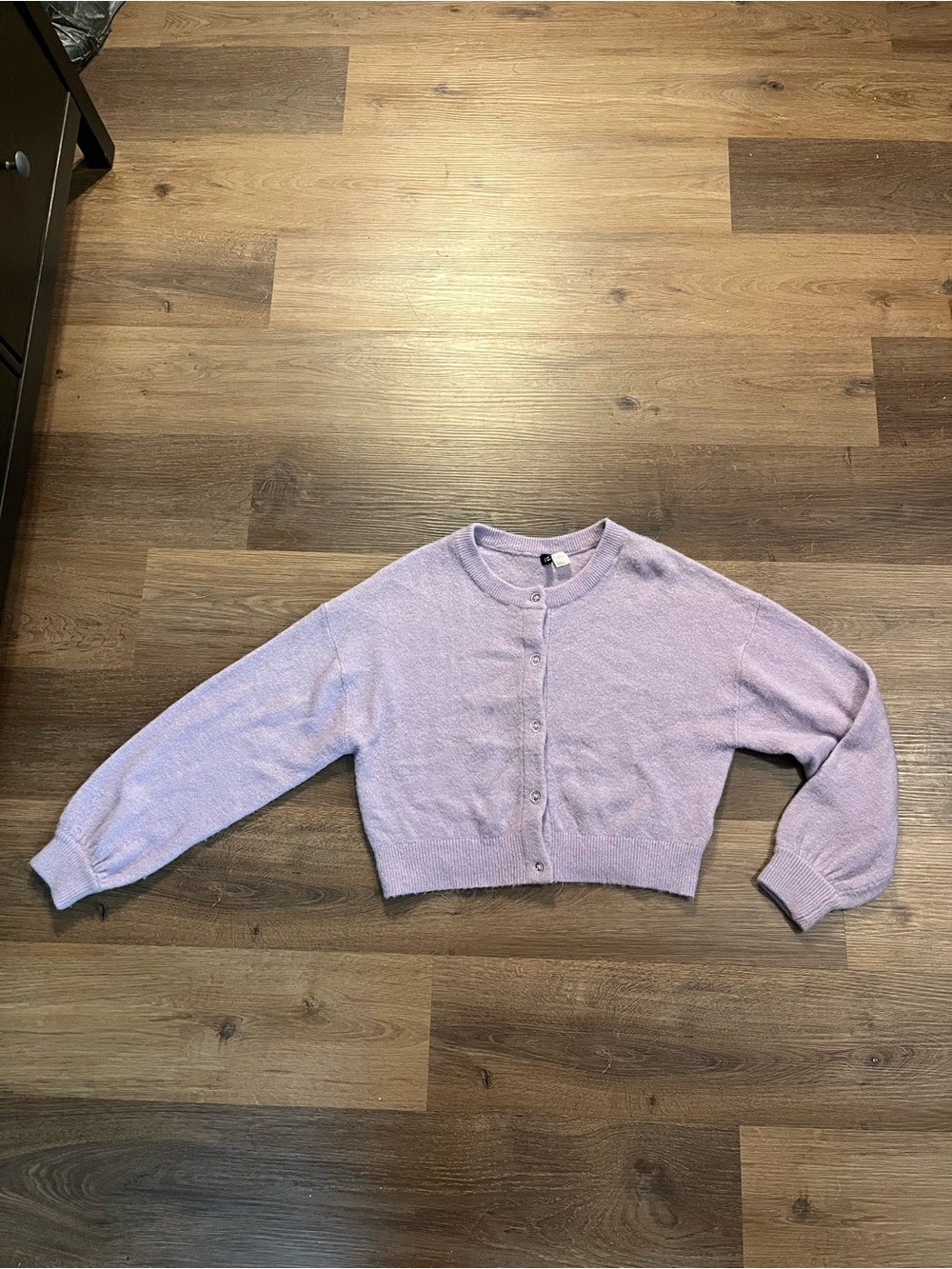 H&M Lavender Cropped Button-Front Cardigan